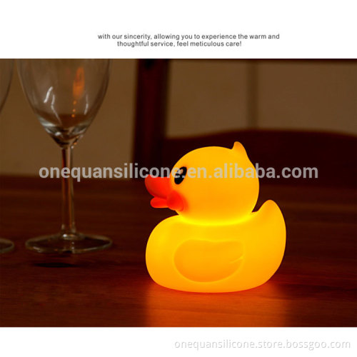 Cute Colorful Little Duck Dimming Cartoon LED Night Light Baby shaking lighting desian
